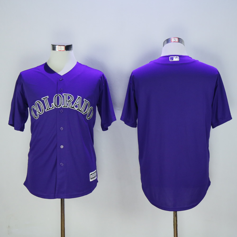 Men Colorado Rockies Blank Purple Game MLB Jerseys